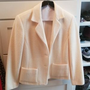 Talbots Petite Winter White Wool Blazer